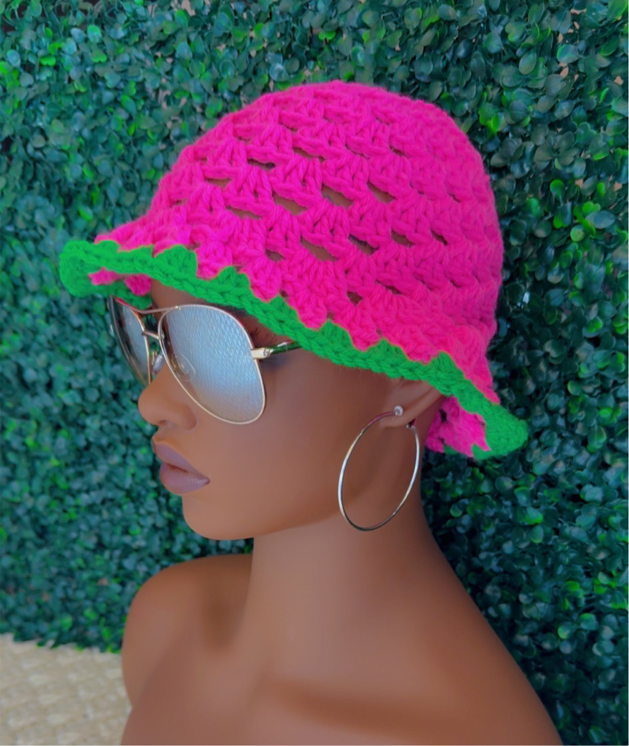 Crochet Granny Stitch Hat - Red