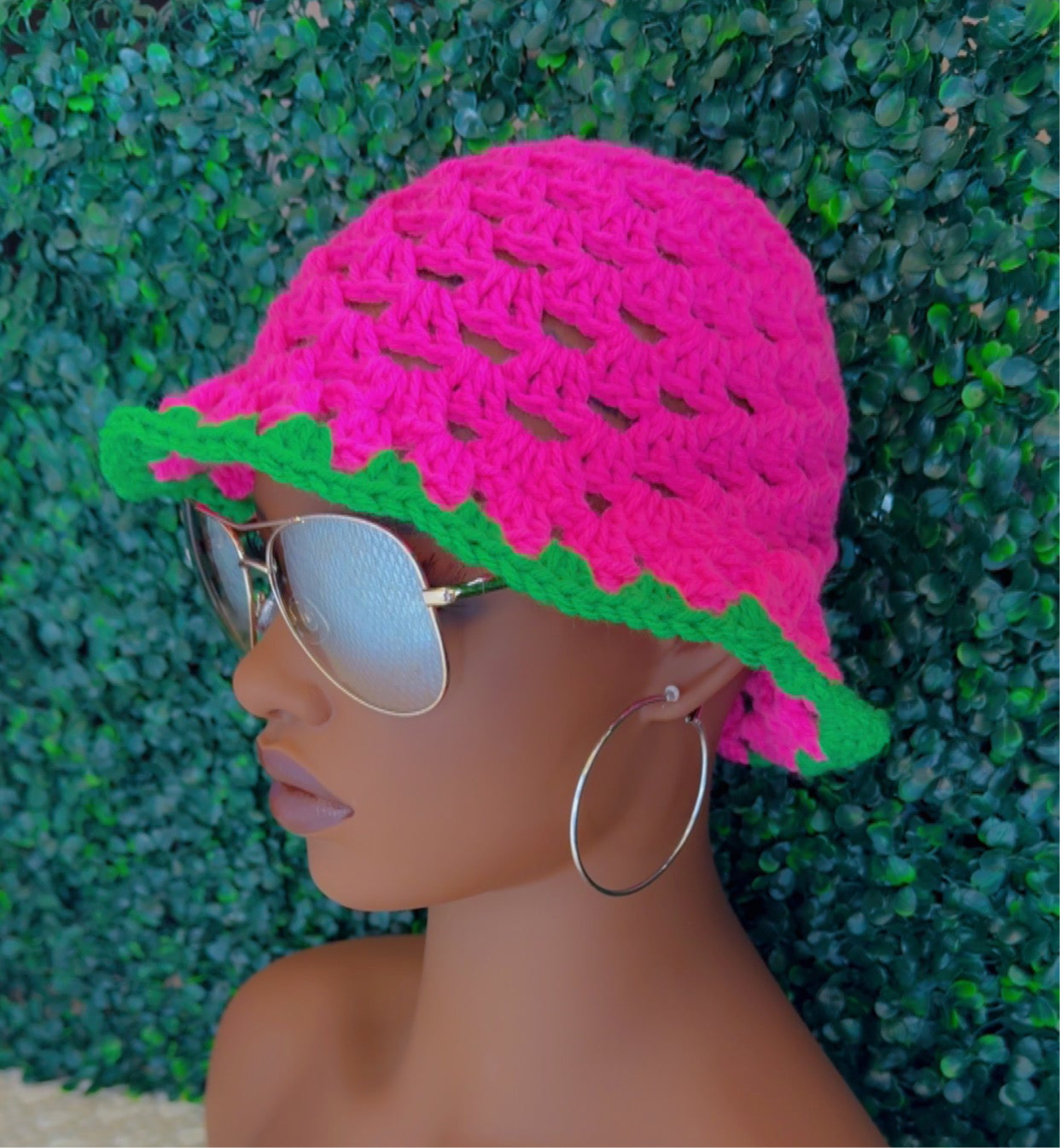 Crochet Granny Stitch Bucket Hat (Beachy)