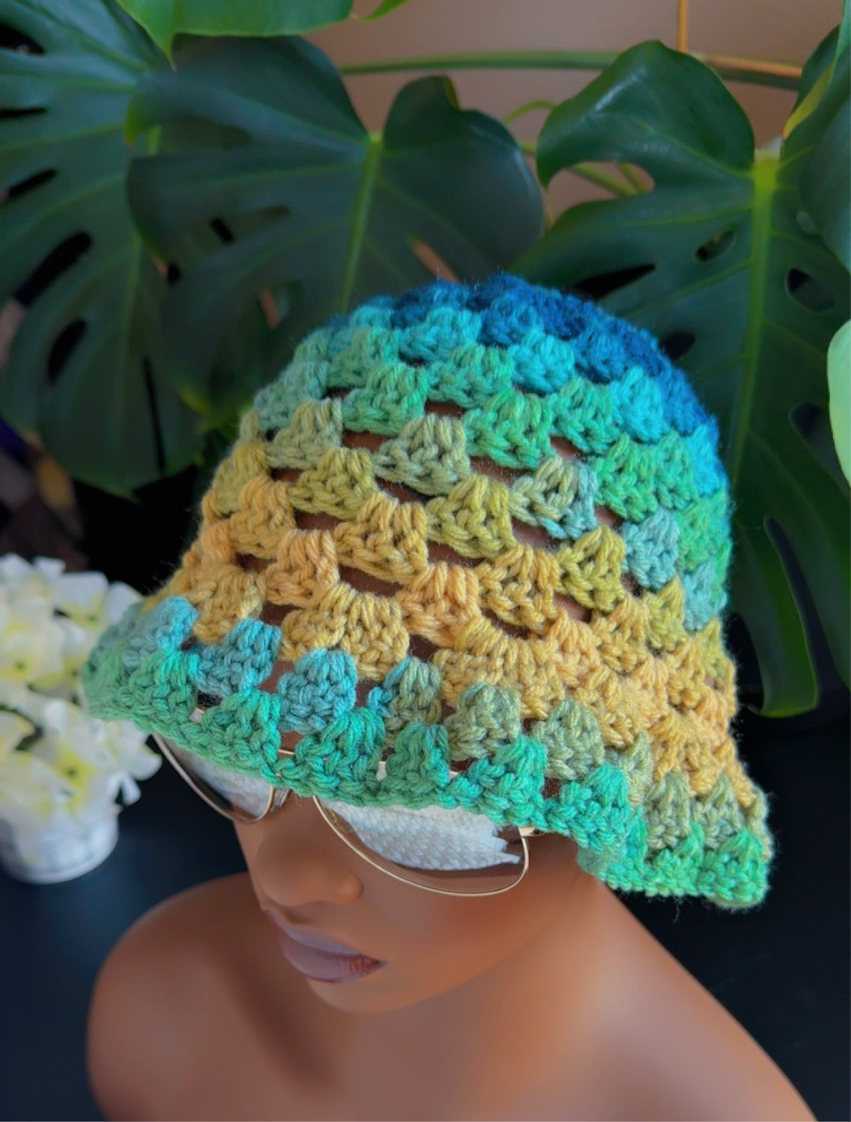 Crochet Granny Stitch Hat - Red