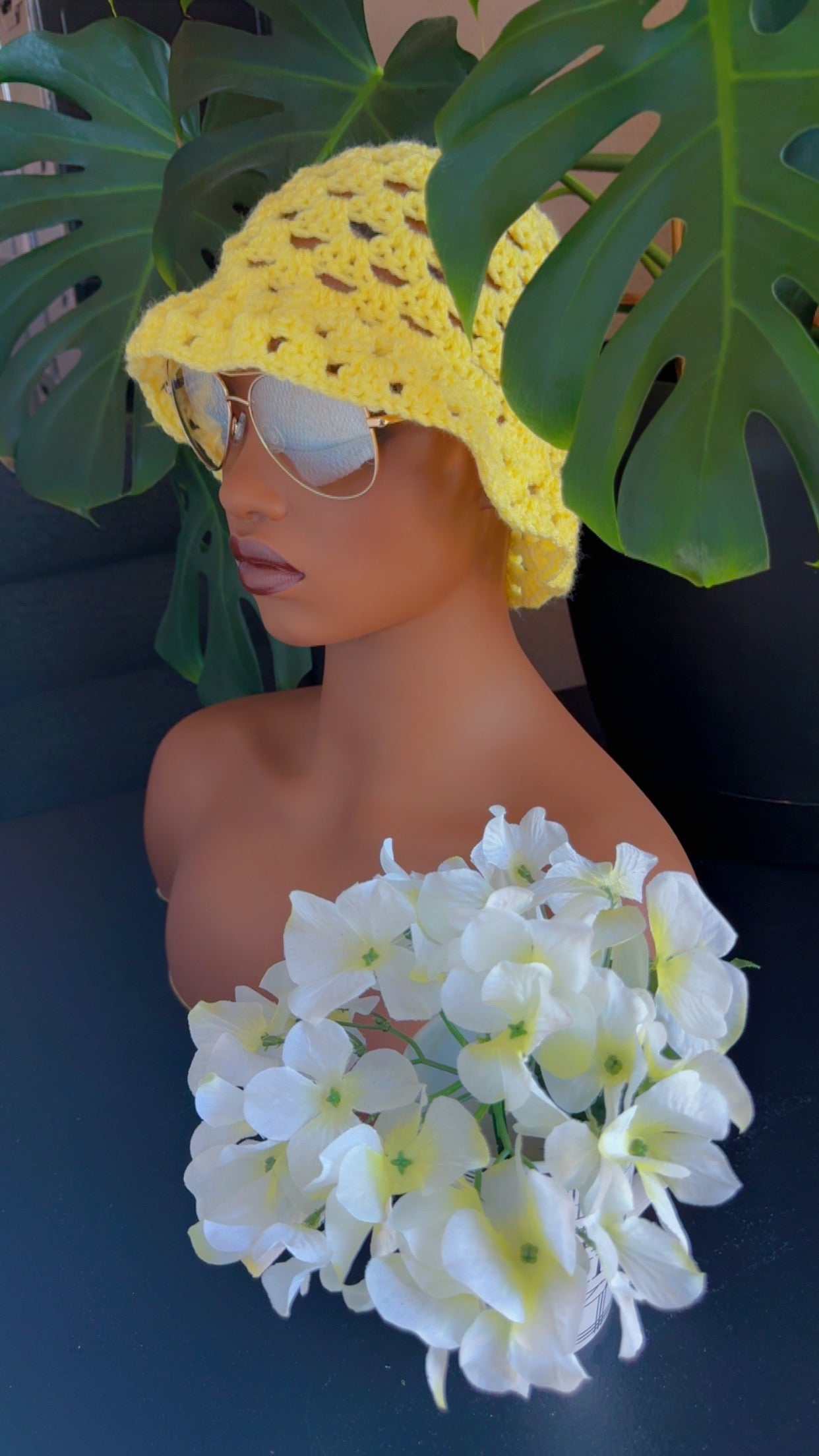 Crochet Granny Stitch Bucket Hat (Beachy)