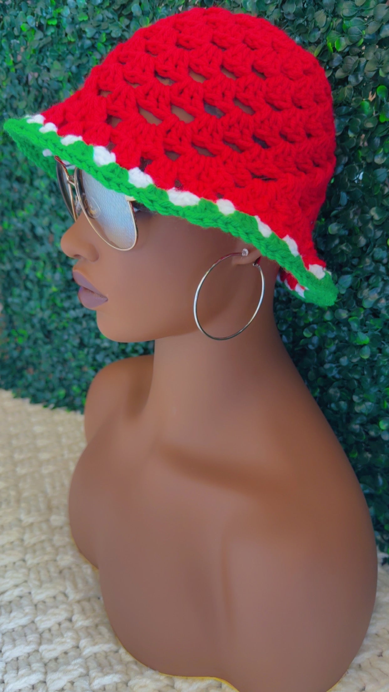 Crochet Granny Stitch Bucket Hat (Beachy)