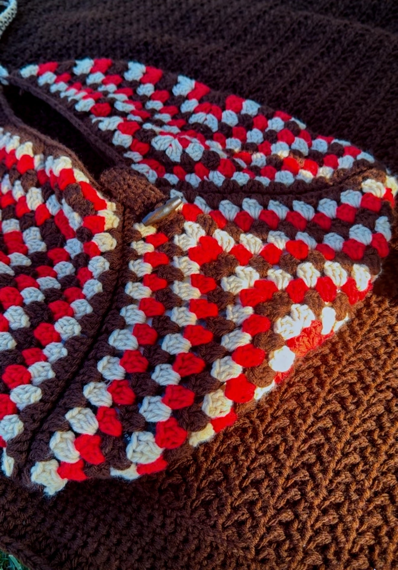 Crochet Granny Stitch Hobo Bag - Coco Cherry